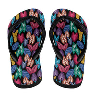 Hawaii Colorful Tropical Leaves Flip Flops LT01 - Polynesian Pride