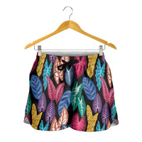 Hawaii Colorful Tropical Leaves Shorts for Women LT01 - Polynesian Pride
