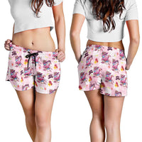 Hawaii Flamingo Hello Summer Shorts for Women Hawaiian Quilt Pattern