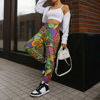 Hawaii Fruits Hippie Style Jogger Pants Vibrant Colorful