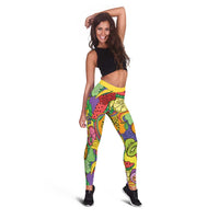Hawaii Fruits Hippie Style Leggings Vibrant Colorful LT01 - Polynesian Pride