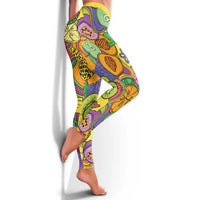Hawaii Fruits Hippie Style Leggings Vibrant Colorful LT01 - Polynesian Pride