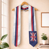 Hawaii Graduation Stole Hawaiian Flag Simple Style LT05 One Size White - Polynesian Pride