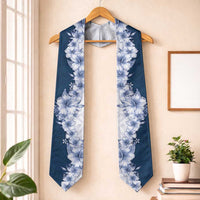 Hawaii Hibiscus Flowers Graduation Stole Blue Polynesian Pattern LT05 One Size Blue - Polynesian Pride