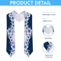 Hawaii Hibiscus Flowers Graduation Stole Blue Polynesian Pattern LT05 - Polynesian Pride