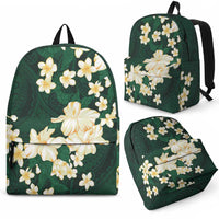 Hawaii Hibiscus Plumeria Green Backpack Polynesian Pattern LT01 - Polynesian Pride