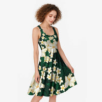 Hawaii Hibiscus Plumeria Green Midi Dress Polynesian Pattern LT01 - Polynesian Pride