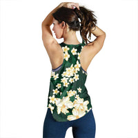 Hawaii Hibiscus Plumeria Green Women Racerback Tank Polynesian Pattern LT01 - Polynesian Pride
