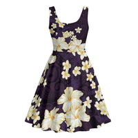 Hawaii Hibiscus Plumeria Purple Midi Dress Polynesian Pattern LT01 - Polynesian Pride