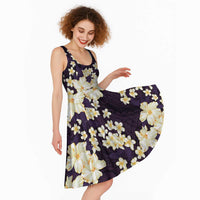 Hawaii Hibiscus Plumeria Purple Midi Dress Polynesian Pattern LT01 - Polynesian Pride