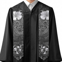 Hawaii Hibiscus With Black Polynesian Pattern Graduation Stole LT05 - Polynesian Pride