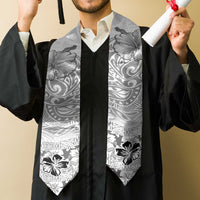 Hawaii Hibiscus With White Polynesian Pattern Graduation Stole LT05 - Polynesian Pride