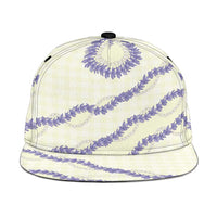Hawaii Honohono Palaka Motifs Snapback Cap Hawaiian Orchid Lei LT14 One Size Cream - Polynesian Pride