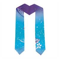 Hawaii Honu Graduation Stole Tropical Flowers Purple Gradient LT05 - Polynesian Pride
