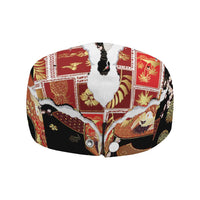 Hawaii Japanese Culture Black Jeff Hat Spring Cranes Aloha Pattern LT01 - Polynesian Pride