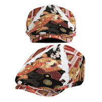Hawaii Japanese Culture Black Jeff Hat Spring Cranes Aloha Pattern LT01 - Polynesian Pride