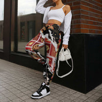 Hawaii Japanese Culture Black Jogger Pants Spring Cranes Aloha Pattern LT01 - Polynesian Pride
