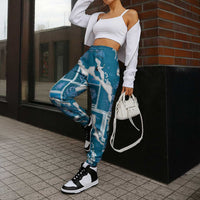 Hawaii Japanese Culture Blue Jogger Pants Spring Cranes Aloha Pattern LT01 - Polynesian Pride