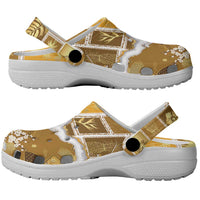Hawaii Japanese Culture Gold Clogs Shoes Spring Cranes Aloha Pattern LT01 - Polynesian Pride