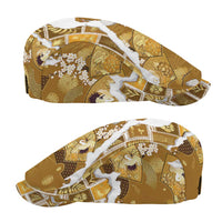 Hawaii Japanese Culture Gold Jeff Hat Spring Cranes Aloha Pattern LT01 - Polynesian Pride