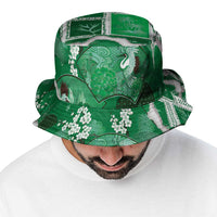 Hawaii Japanese Culture Green Bucket Hat Spring Cranes Aloha Pattern LT01 - Polynesian Pride