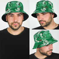 Hawaii Japanese Culture Green Bucket Hat Spring Cranes Aloha Pattern LT01 - Polynesian Pride
