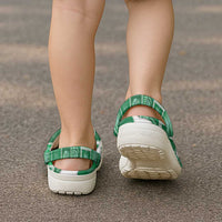 Hawaii Japanese Culture Green Clogs Shoes Spring Cranes Aloha Pattern LT01 - Polynesian Pride