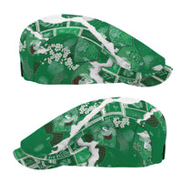 Hawaii Japanese Culture Green Jeff Hat Spring Cranes Aloha Pattern LT01 - Polynesian Pride