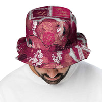 Hawaii Japanese Culture Pink Bucket Hat Spring Cranes Aloha Pattern LT01 - Polynesian Pride