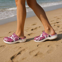 Hawaii Japanese Culture Pink Clogs Shoes Spring Cranes Aloha Pattern LT01 - Polynesian Pride