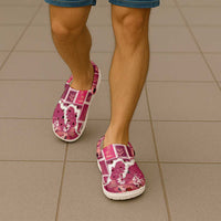 Hawaii Japanese Culture Pink Clogs Shoes Spring Cranes Aloha Pattern LT01 - Polynesian Pride