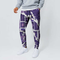 Hawaii Japanese Culture Purple Jogger Pants Spring Cranes Aloha Pattern LT01 - Polynesian Pride