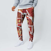 Hawaii Japanese Culture Red Jogger Pants Spring Cranes Aloha Pattern LT01 - Polynesian Pride