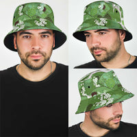 Hawaii Japanese Culture Sage Green Bucket Hat Spring Cranes Aloha Pattern LT01 - Polynesian Pride