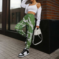 Hawaii Japanese Culture Sage Green Jogger Pants Spring Cranes Aloha Pattern LT01 - Polynesian Pride
