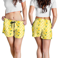 Hawaii Lemon Palaka Shorts for Women Striped Stylized LT01 - Polynesian Pride