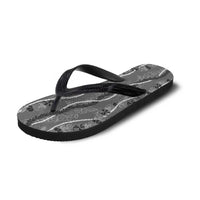 Hawaii Maile Lei Flip Flops With Gray Monstera Pattern LT05 - Polynesian Pride