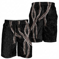 Hawaii Maile Lei Shorts for Men Aloha Grayscale Color LT03 - Polynesian Pride