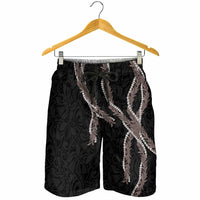 Hawaii Maile Lei Shorts for Men Aloha Grayscale Color LT03 - Polynesian Pride