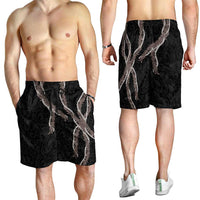 Hawaii Maile Lei Shorts for Men Aloha Grayscale Color LT03 - Polynesian Pride
