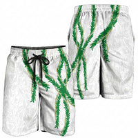 Hawaii Maile Lei Shorts for Men Aloha White Color LT03 - Polynesian Pride