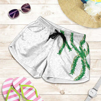 Hawaii Maile Lei Shorts for Women Aloha White Color LT03 White - Polynesian Pride