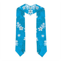 Hawaii Monstera Deliciosa Graduation Stole Blue Plumeria Polynesian Pattern LT05 - Polynesian Pride