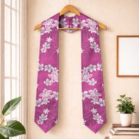 Hawaii Monstera Deliciosa Graduation Stole Pink Plumeria Polynesian Pattern LT05 One Size Pink - Polynesian Pride