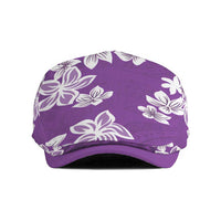 Hawaii Monstera Deliciosa Jeff Hat Purple Plumeria Polynesian Pattern - Polynesian Pride