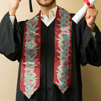 Hawaii Ohia Lehua Graduation Stole Tropical Vibes Crimson LT05 - Polynesian Pride