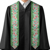 Hawaii Ohia Lehua Graduation Stole Tropical Vibes Green