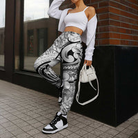 Hawaii Plumeria Lokelani Pikake Lei Jogger Pants Ele'ele Polynesian Tattoo