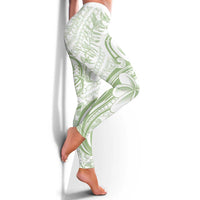 Hawaii Plumeria Lokelani Pikake Lei Leggings Oma'oma'o Polynesian Tattoo LT9 - Polynesian Pride