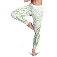 Hawaii Plumeria Lokelani Pikake Lei Leggings Oma'oma'o Polynesian Tattoo LT9 - Polynesian Pride